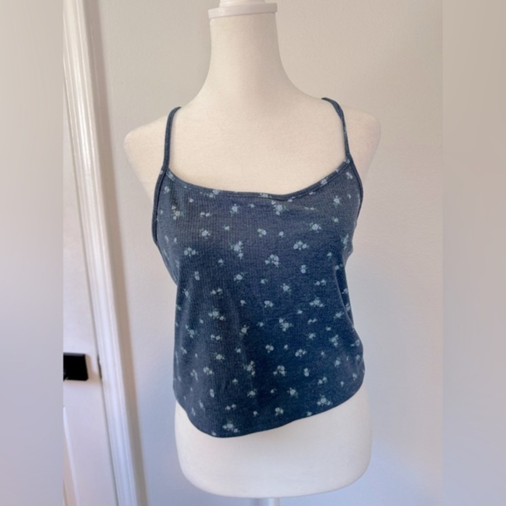 American Eagle Outfitters Blue Floral Tank